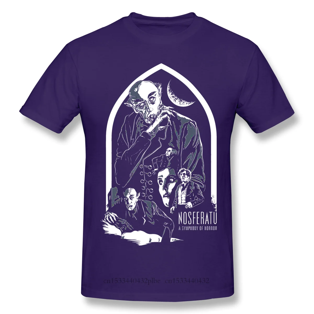 Забавные хлопковые футболки с принтом Nosferatu Дракула ужасная серия Мужская модная