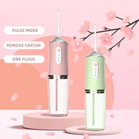 oral irrigator 220ml portable waterproof usb rechargeable electric water flosser tooth cleaner with 4 tips for travel home use