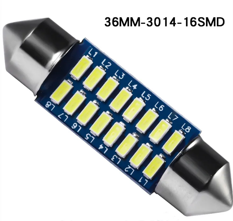 Новая светодиодная автомобисветильник лампа с двойным наконечником 3014 16SMD