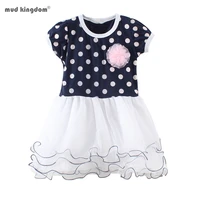 mudkingdom girl summer dress cute polka dot 3d flower lace tulle tutu dresses for toddler clothes fashion party princess sale