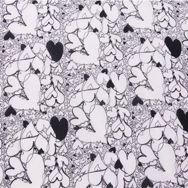 Fashion black and white love heart print silk cotton blended fabric SCT422 | Дом и сад