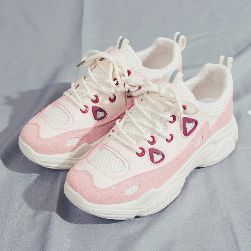 2019 Новые повседневные женские кроссовки дышащие сетчатые на платформе удобная