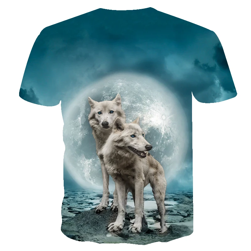 Летняя футболка с принтом серии волк 3DT рубашка мужская и женская летняя Модная