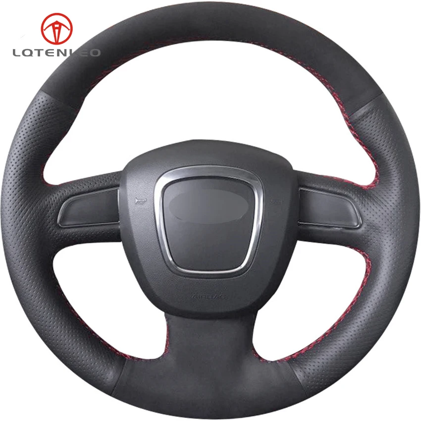 LQTENLEO черная кожа замша сделай сам для Audi A3 2006 2013 A5 S5 2008 2012 S6 Q7 2007 2011 RS4 2008|car steering wheel