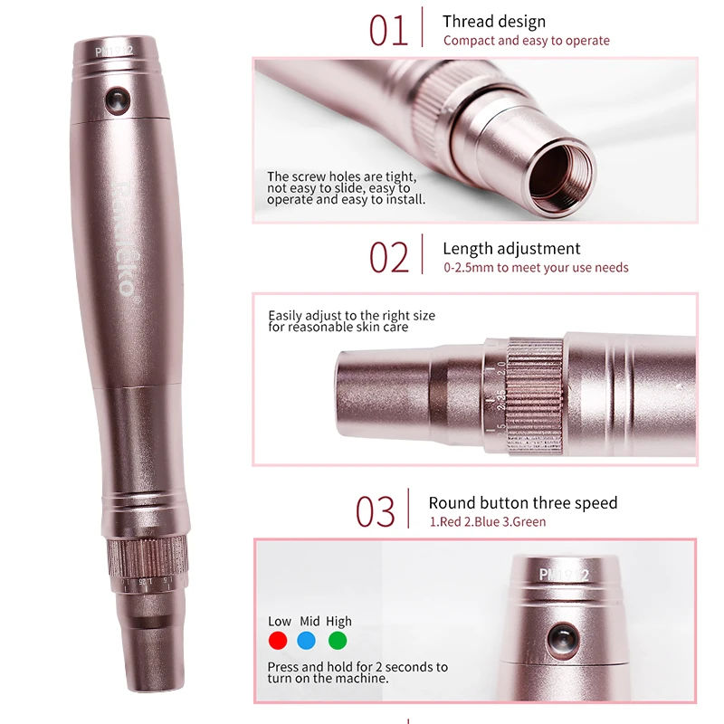 Derma Rolling Pen Ulitma A1 W MYM микроигольчатый микро винтовой порт игольчатый картридж