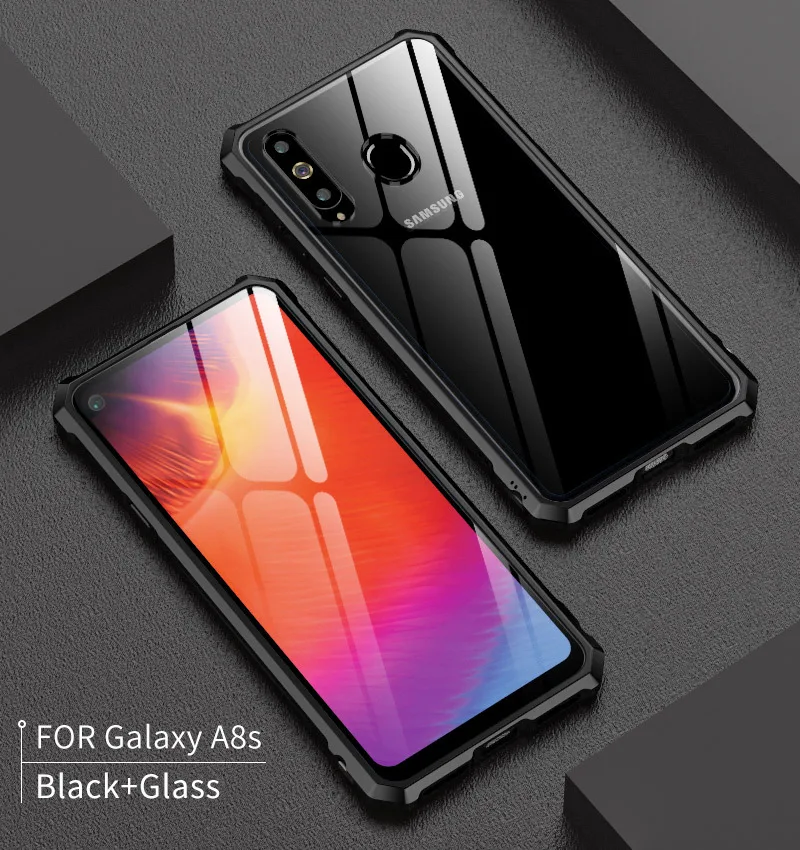 Для Samang Galaxy A8S металлический каркас прозрачная стеклянная задняя крышка для samsung