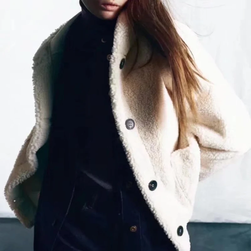 

Женская Толстая однотонная куртка с капюшоном Za, свободная куртка с длинными рукавами и карманами, Женское зимнее Теплое повседневное паль...