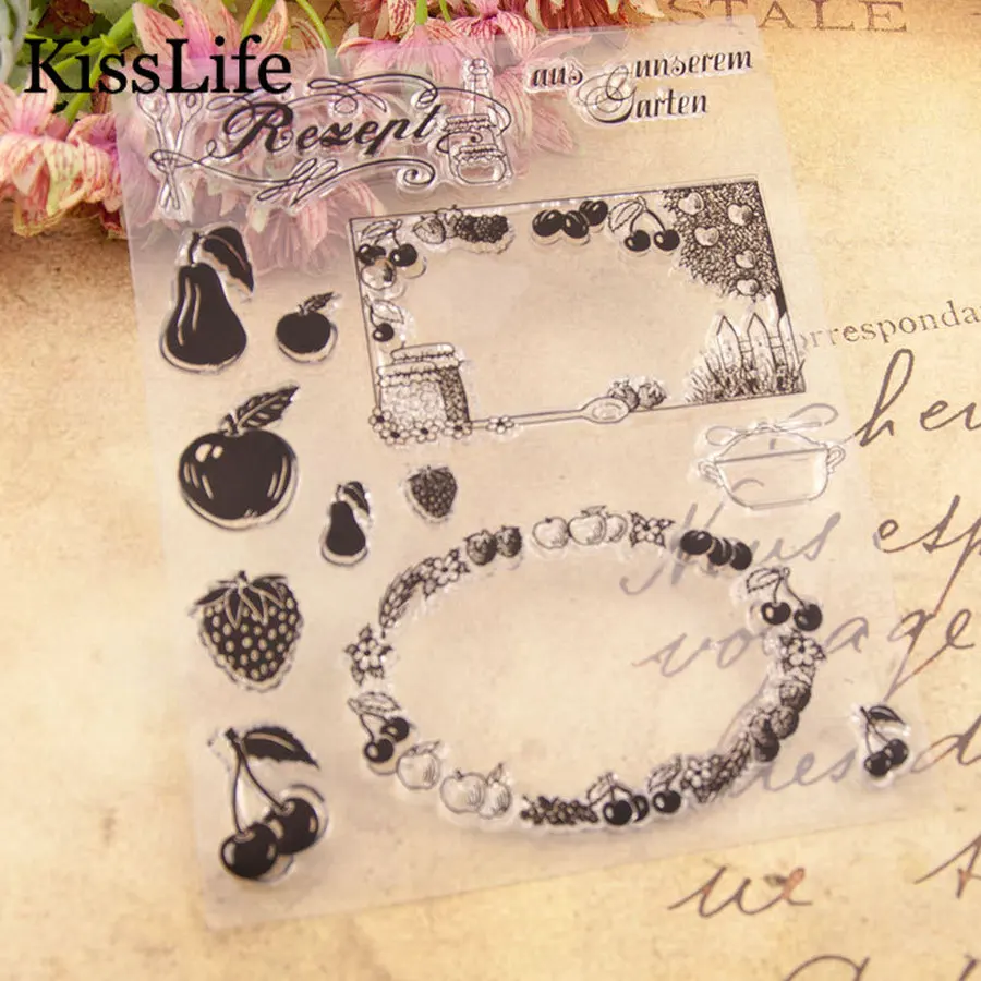 1 Sheet Fruit Apple Pineapple Vegetables Clear Rubber Stamps for Scrapbooking Card Making Christmas Craft |