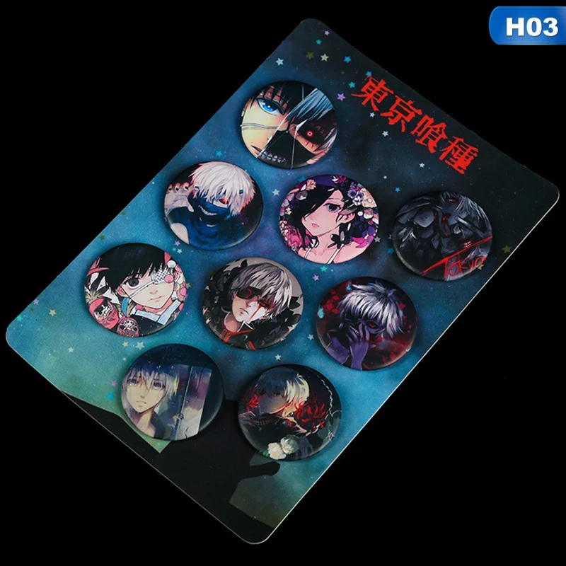 03 9 шт./компл. аниме серии My Hero Academy значок мультфильм для костюма черного дьякона атака гигантский Наруто Брошь СЕРИЯ сумка значок для рюкзака - Цвет: 03