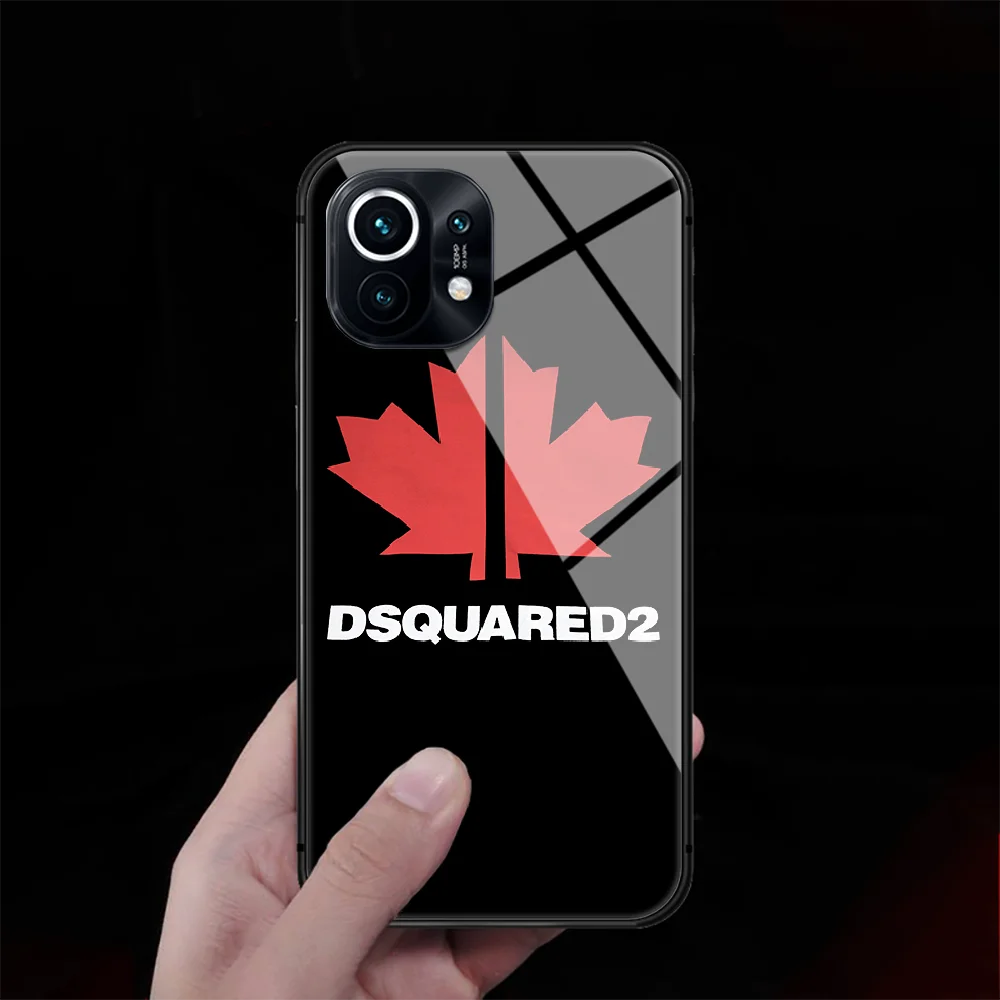 

DSQ2 D2 Tempered Glass Phone Case Cover For Xiaomi Mi Note 9 10 11 T Pro Lite Ultra Painting Soft Silicone Prime Cover Fashion