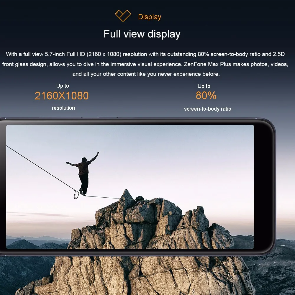 Смартфон ASUS Zenfone Max Plus ZB570TL, четыре ядра, 4 Гб ОЗУ, 64 Гб ПЗУ, 5,7 дюймов, полный экран, 4130 мА/ч, мобильный телефон с отпечатком пальца
