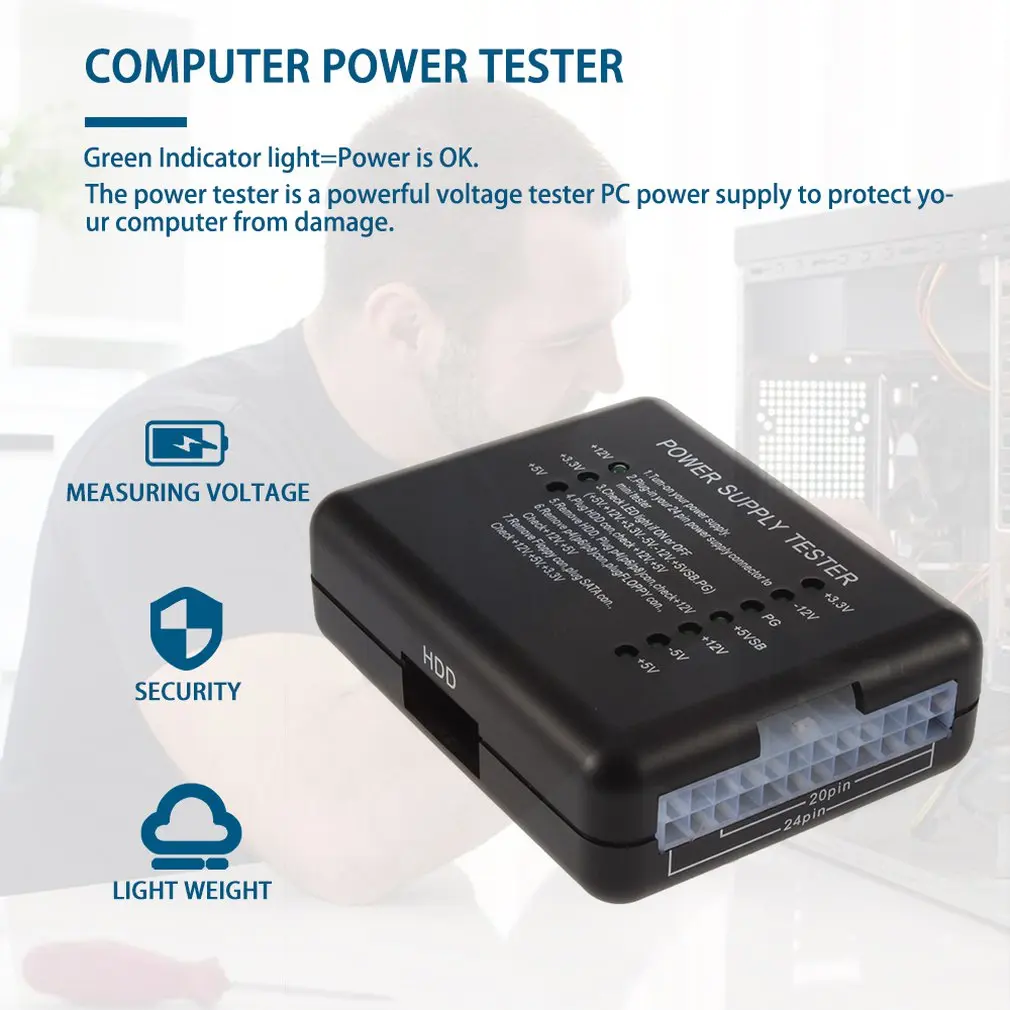 1 шт. популярный мировой источник питания со светодиодной подсветкой 20/24 Pin для PSU