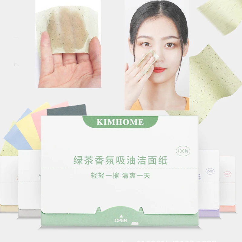 

100sheets/pack Oil Contol Paper Face Cleaning Wipes Absorbing Oil Blotting Paper Sheet Oily Matting Tissue Cleaning Paper Makeup