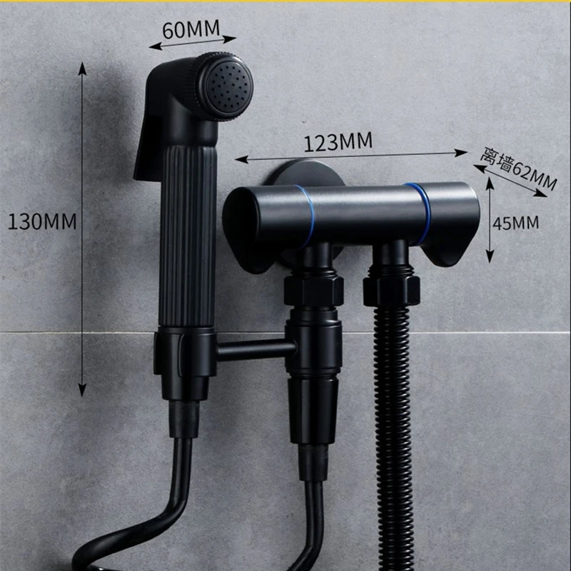 Черный смеситель для биде бытовой кран туалета и душа со шлангом анальная уборка