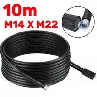 10 meters 5800psi high pressure washer hose cord pipe car cleaner water cleaning extension hose water hose m14 m22 connector