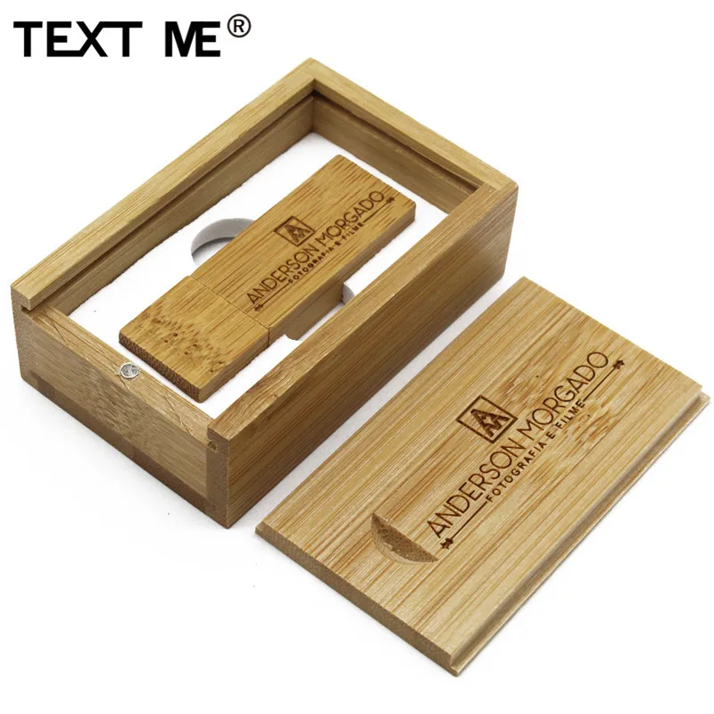 Текстовый MECarbonized бамбук Орех Деревянный+ коробка логотип usb флэш-накопитель 4 ГБ 8 ГБ 16 ГБ 32 ГБ 64 ГБ usb 2,0 фотография Подарок U