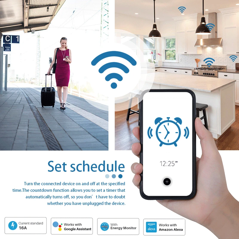 Умная розетка с таймером и Wi-Fi 16 А 220 В | Электроника