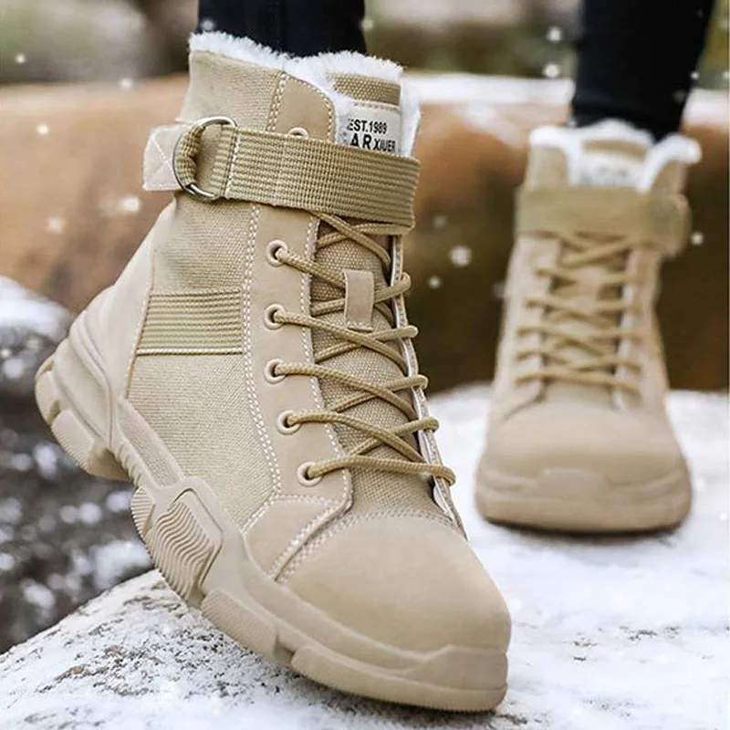 Женские зимние ботинки повседневная женская обувь с Плюшевым Мехом Теплые