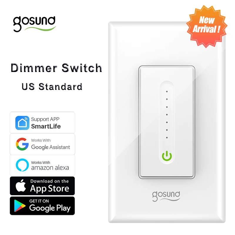 

Gosund Smart Life LED Dimmer Switch US WiFi Light Dimming Touch Panel Switch 100-240V For Alexa Google Home No Hub Required