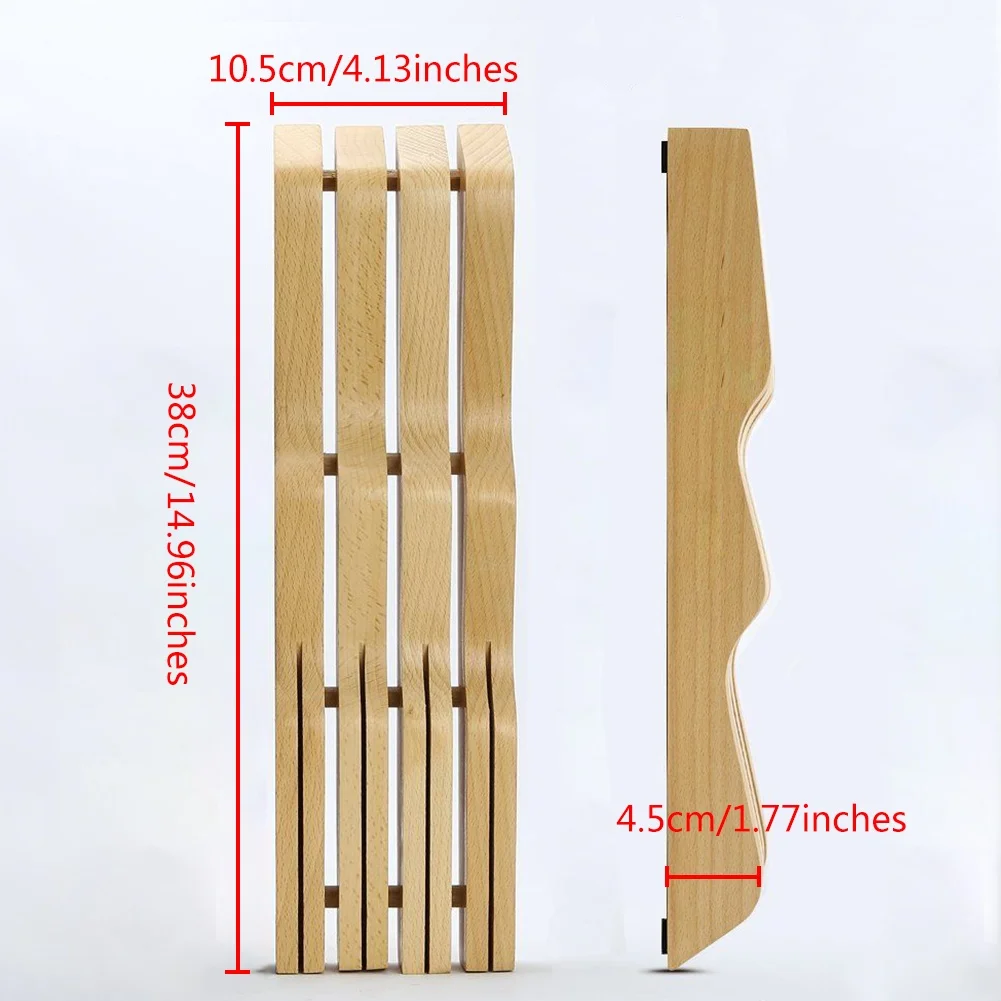 

Beech Wood Kitchen Knife Wood Holder Block 7 Knife Slots Storage Organizer Tool