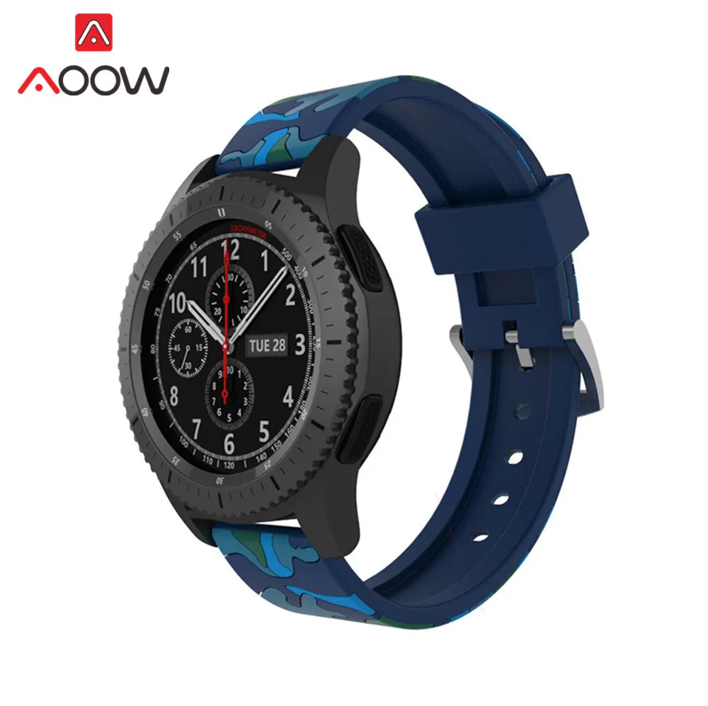 20mm 22mm High Quality Silicone Watchband for Samsung Galaxy Active 42mm 46mm Soft Camouflage Strap Bracelet Band for Gear S2 S3