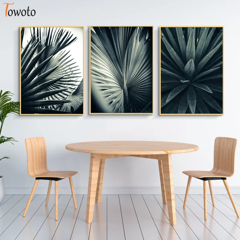 Растительный принт тропический зеленый постер холст живопись современная
