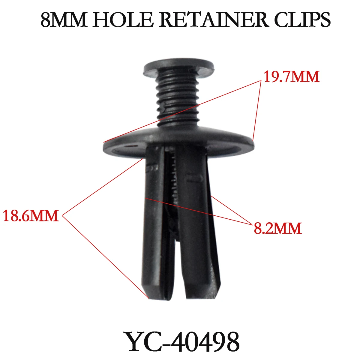 

10pcs 8mm Hole Retainer Clips- Plastic fastener Drive Rivets Mud Flaps Bumper Fender Push pin Clips for Auto Car Truck clip