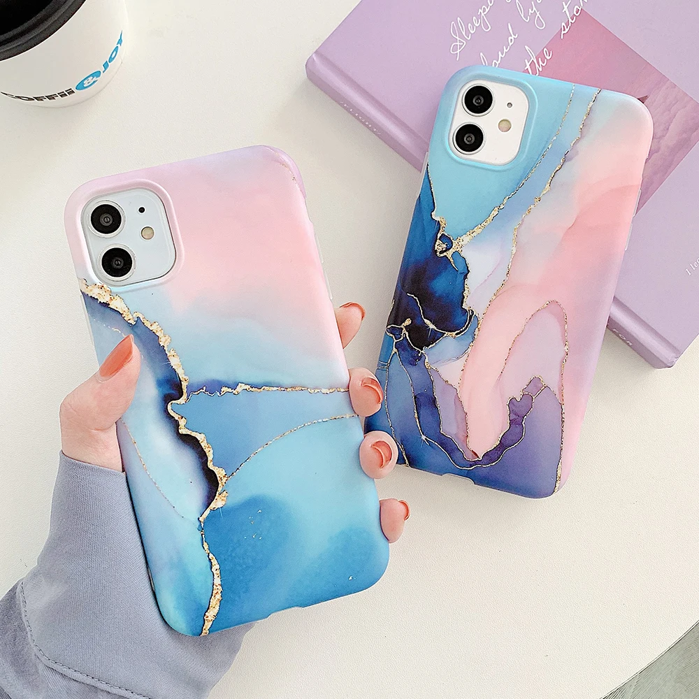 Классический разноцветный мраморный чехол SUYACS для телефона iPhone 13 12 11 Pro Max X XR XS 7 8