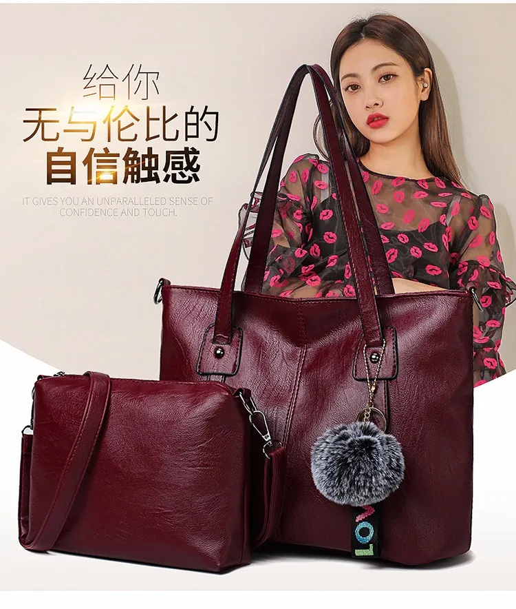 One-shoulder messenger bag ladies simple square handbag pu leather two-piece | Багаж и сумки