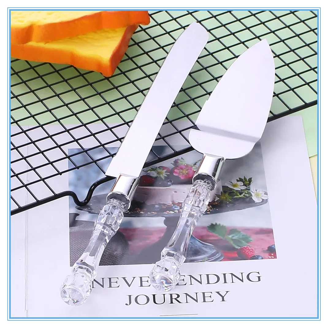 2Pcs Stainless Steel Cake Shovel Set Bread Pizza Knife Dessert Pie Fondant Divider Cutter Spatula Server Baking Tool for Wedding