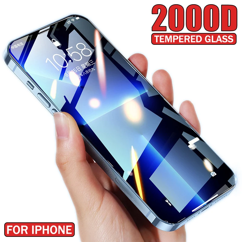 

2000D Tempered Glass For iPhone 13 Pro Max Screen Protector For iPhone 12 11 X XS XR 8 7 Plus Mini SE2020 13pro 5G Accessories