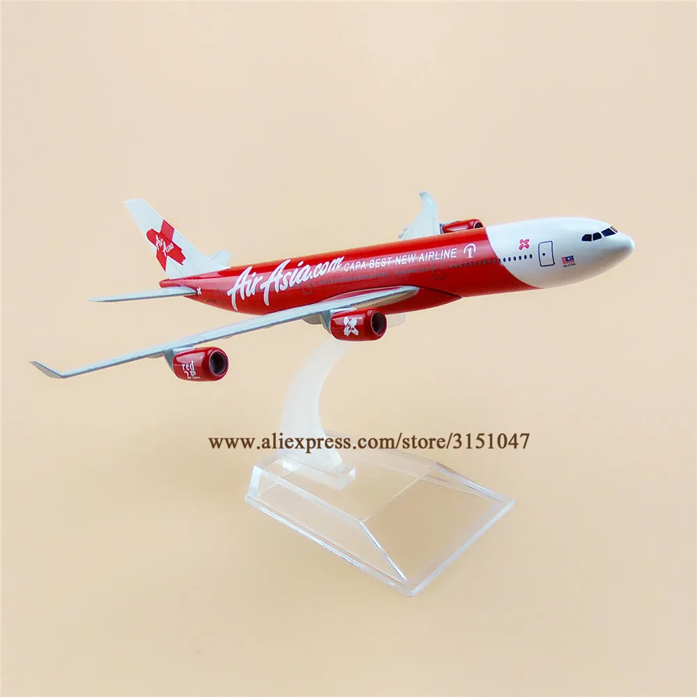 16 см Red Air Asia Airbus 340 A340 модель самолета сплав металлический самолет литье под