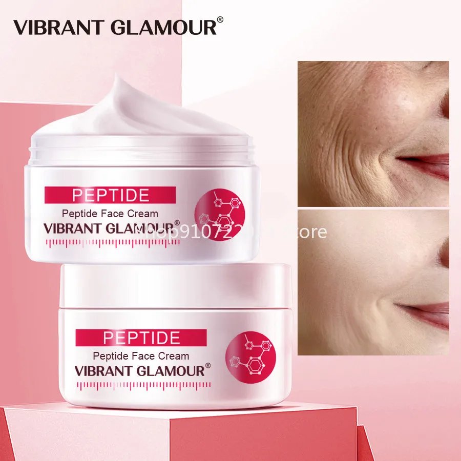 

VIBRANT GLAMOUR 1pcs Peptide Face Cream Anti Aging Wrinkle Lift Firming Anti Acne Whiten Moisturiz Nourish Facial Skin Care 30g