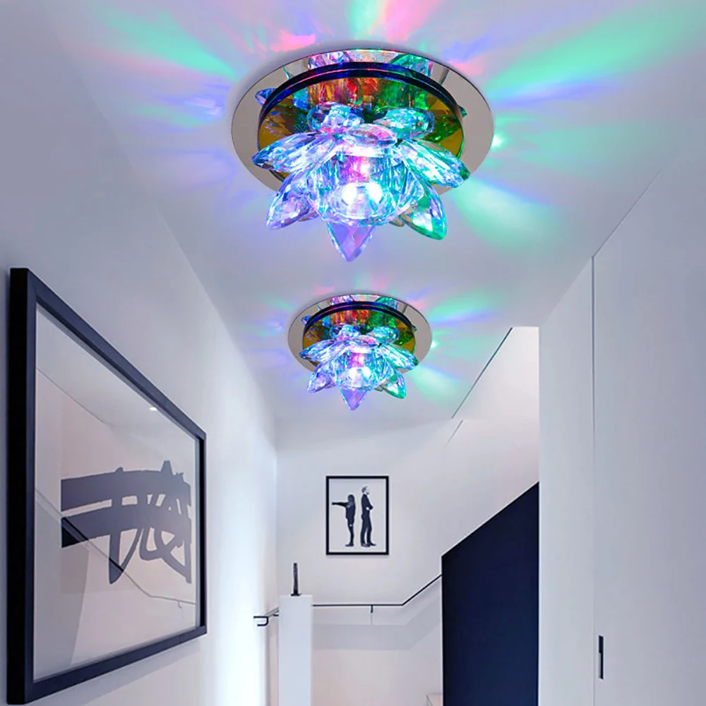 Светодиодный Кристальный потолочный светильник Современная круглая мини-лампа