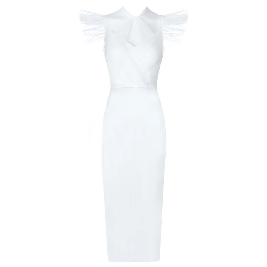 Женское вечернее платье до колен черное или Белое Облегающее Сетчатое модель 2019