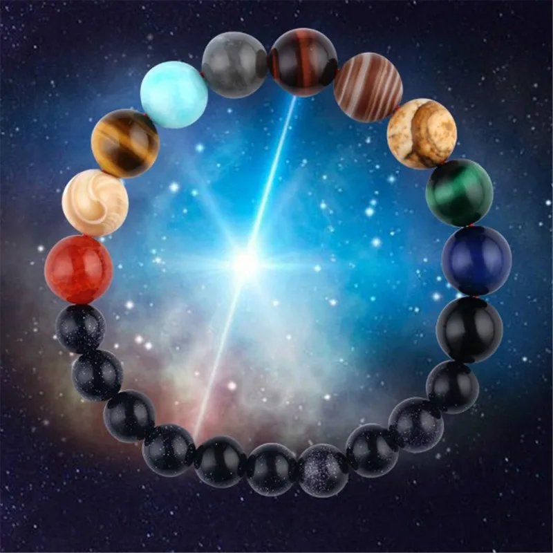 Универсальный браслет ручной работы Guardian Star Blue Sand Stone Eight Planets Sky Starlight Galaxy для