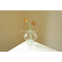 cute little mushroom glass vase hydroponic japanese style small ornament decoration simulation dried flower home