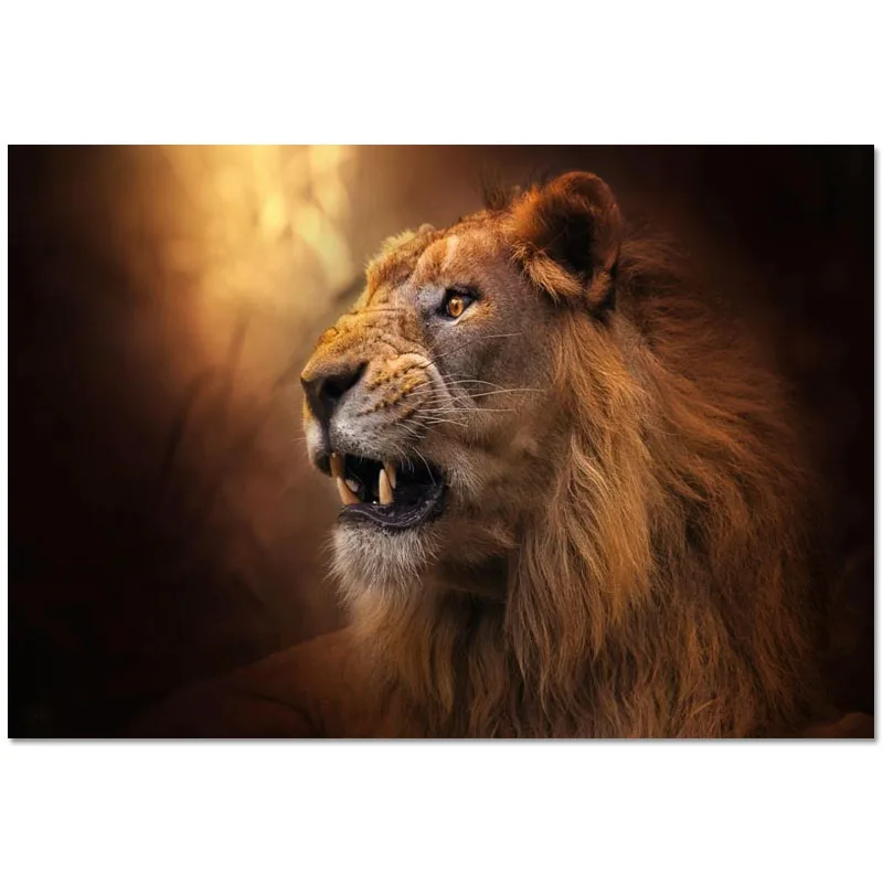 Оригинальная матерчатая Декор Фигурка животного Лев Красочные HD настенная ткань