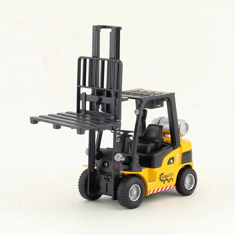 Литая Игрушечная модель инженерный автомобиль вилочный погрузчик тяговый со
