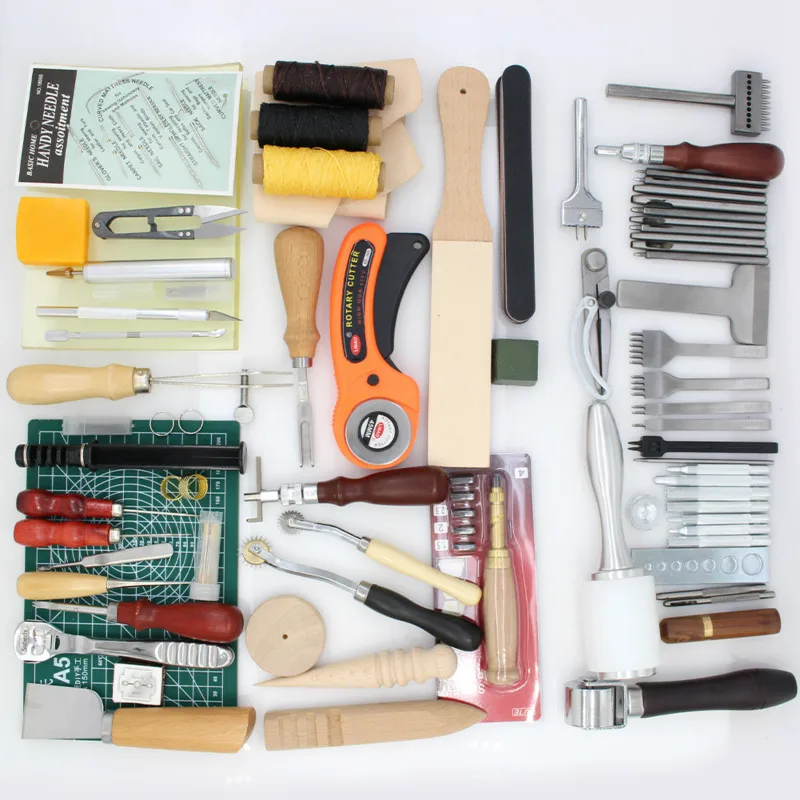 49 шт. набор инструментов для работы с кожей|Наборы обработки кожи| |