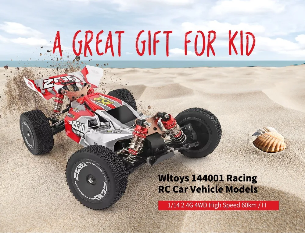Высокая скорость 60 км/ч Wltoys 144001 гоночный Радиоуправляемый автомобиль модели 1/14 2 4
