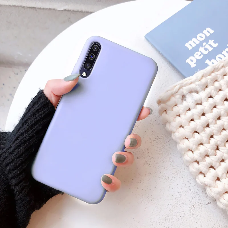 Light purple Чехол для samsung galaxy a50 a70 s8 s10 a40 a20 a30 s9 plus note 9 10 8 a7 a8 s7 edge a10 m10 a71 a51 чехол Чехол-футляр - Цвет: Light purple