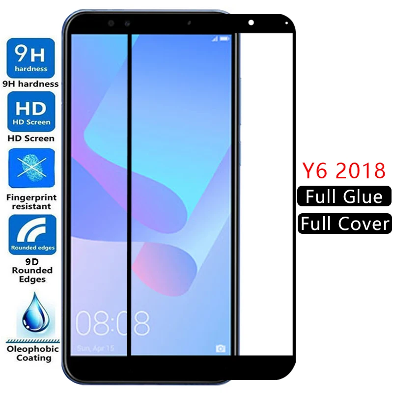 9d закаленное стекло для защиты экрана huawei y6 prime 2018 чехол huawe y 6 6y y6prime y62018 защитный