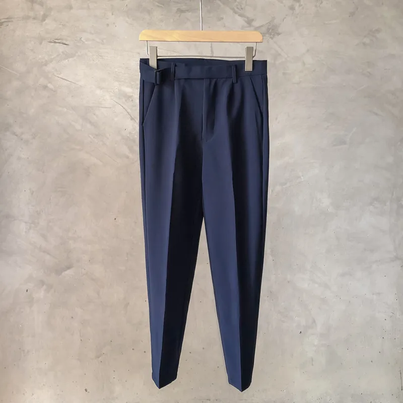 Модные мужские брюки из нежелезной ткани на весну и лето прямые повседневные