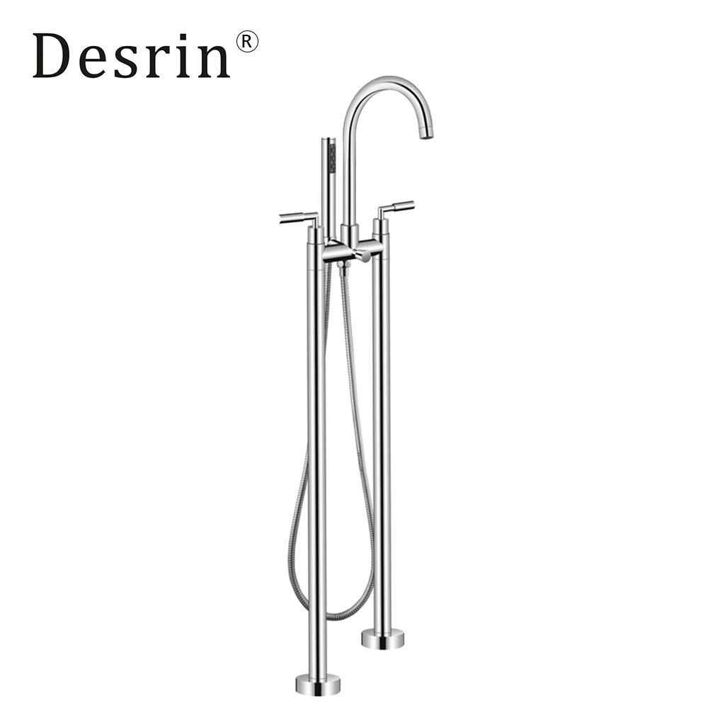 Desrin для ванны латунный двойной режим пол ванной комнаты стенд смеситель матовый