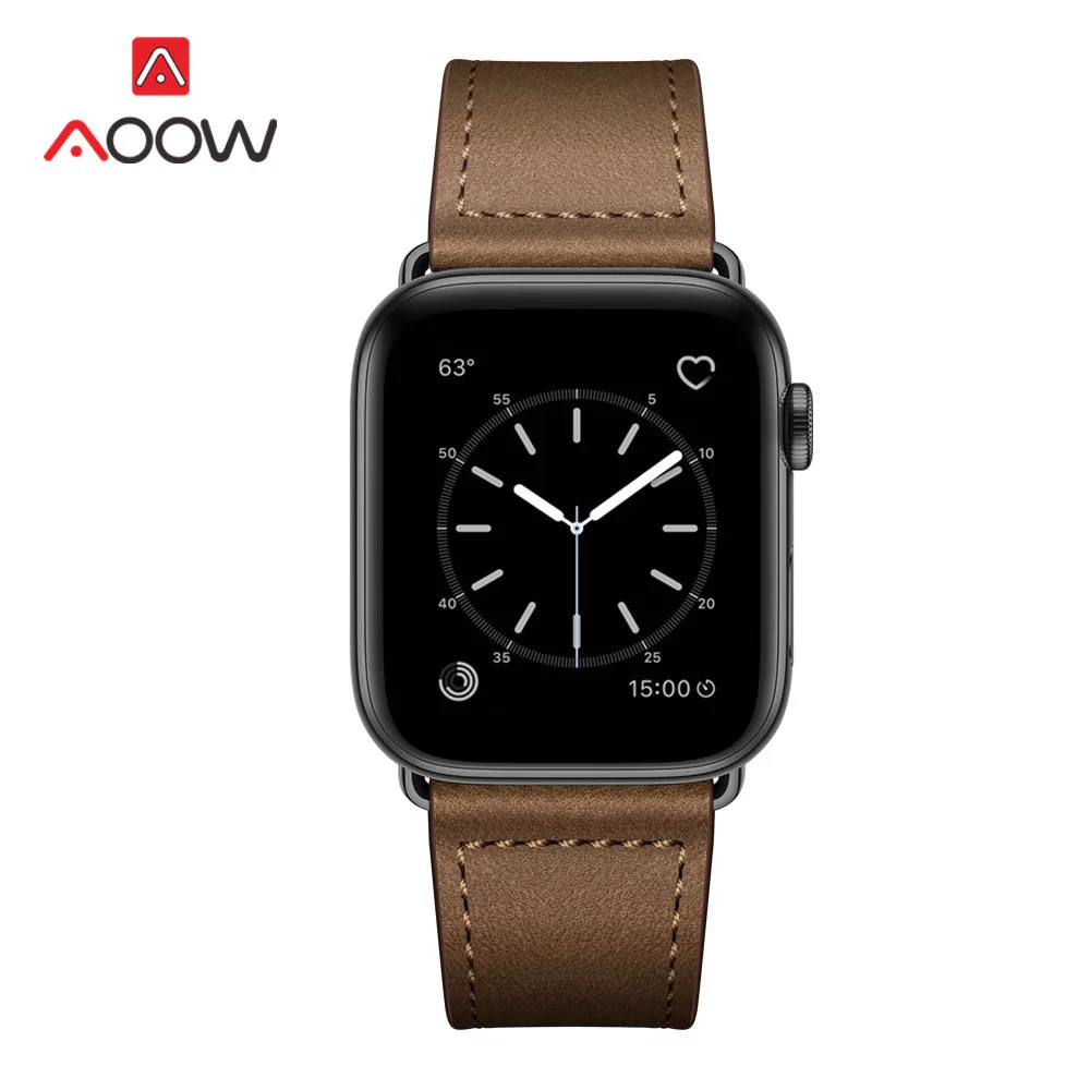 Ремешок из натуральной кожи для Apple Watch 4, 40 мм, 44 мм, 38 мм, 42 мм, высокое качество, для мужчин и женщин, ремешок для часов, браслет для iWatch 1, 2, 3