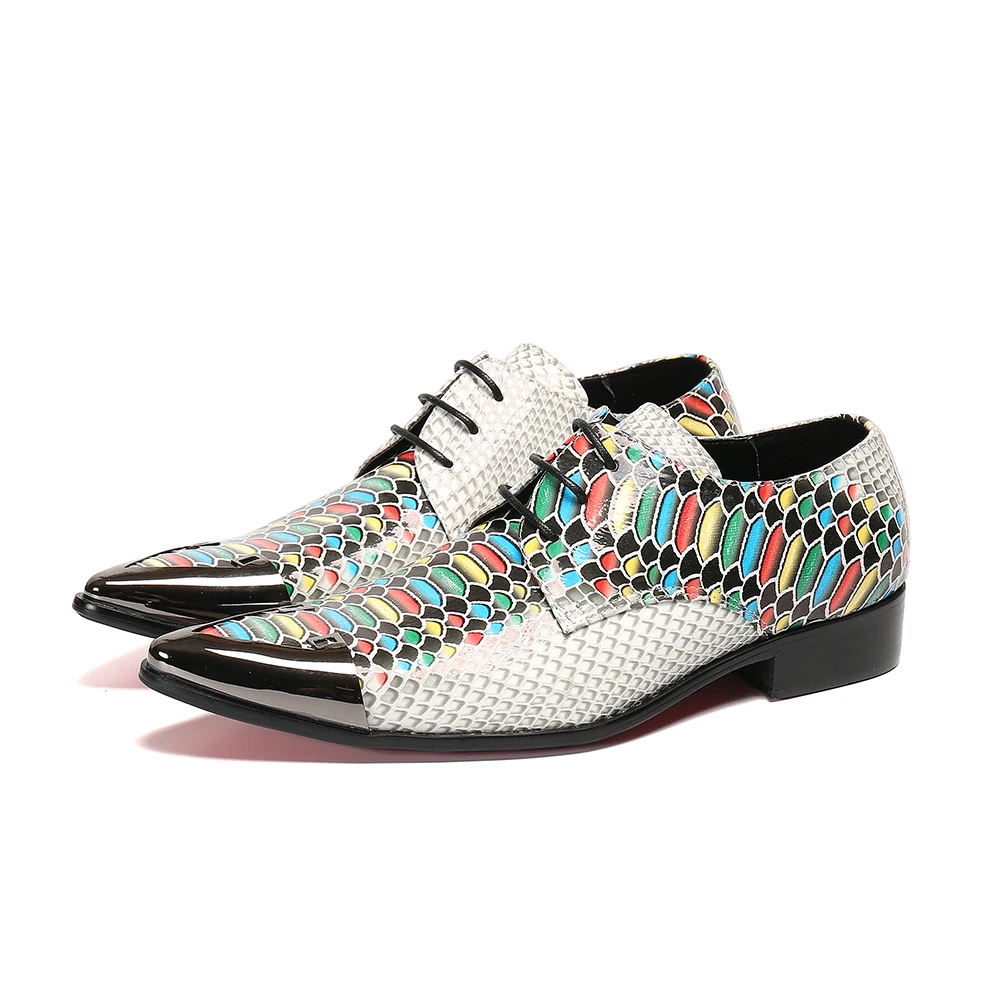 Деловые формальные мужские туфли оксфорды с рисунком в клетку белая свадебная