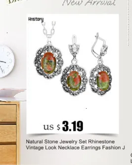 Натуральный камень комплект ювелирных изделий Rhinestone Винтаж вид Цепочки и ожерелья серьги Модные украшения для Для женщин TS426