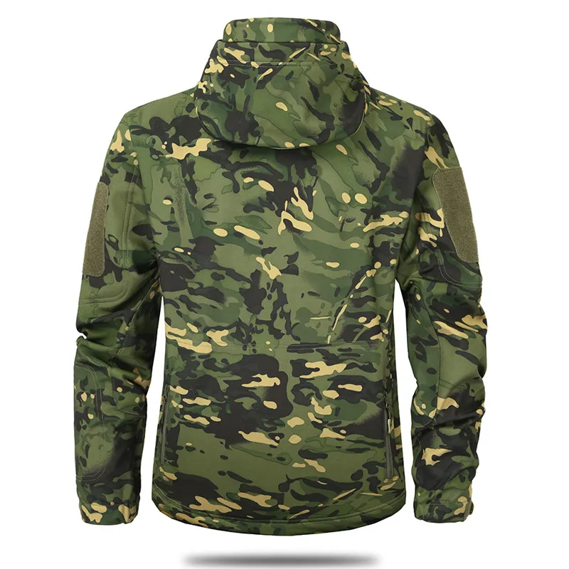 

Men's Military Camouflage Fleece Jacket Shark Skin Soft Shell Military Tactical Jacket Multicam Male Camouflage Windbreakers 5XL