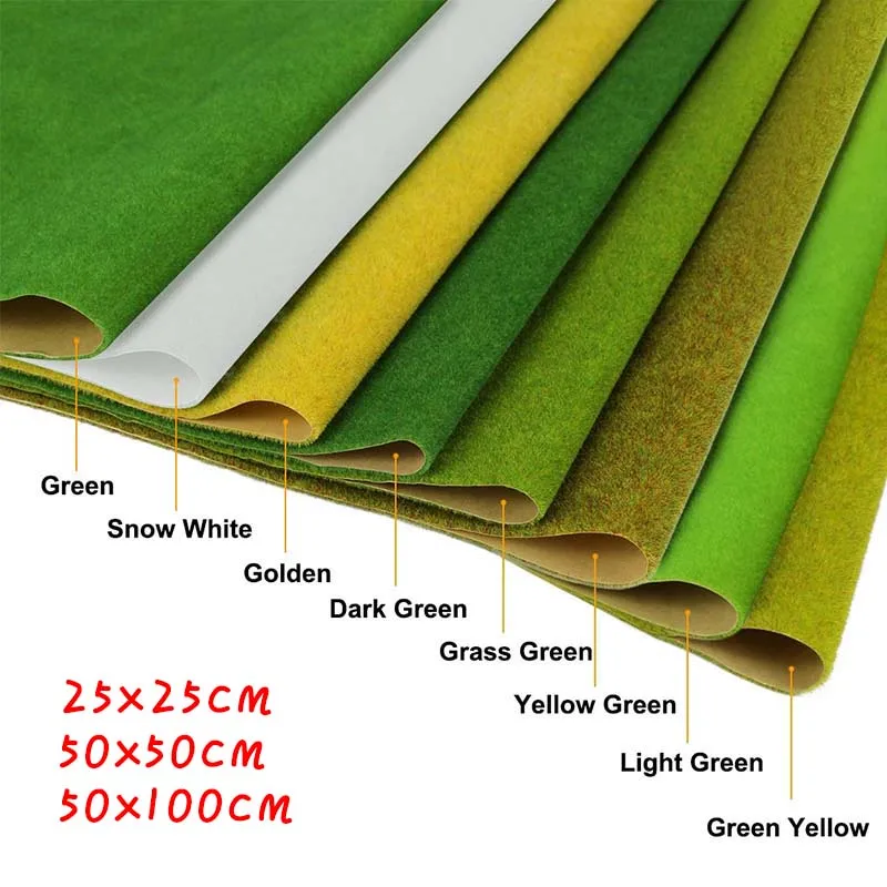Artificial Turf Landscape Grass Mat For Model Train Not Adhesive Scenery Layout Lawn Diorama Accessories 25X25 50X50Cm 50X100Cm | Дом и сад
